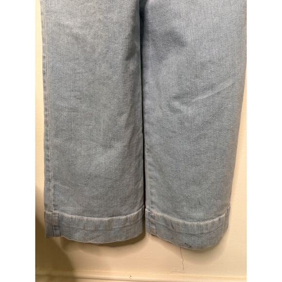 Avec Les Filles Womens Jumpsuit Denim Wide Leg Light Wash Belt Retro 70s Sz 29 - Picture 9 of 15